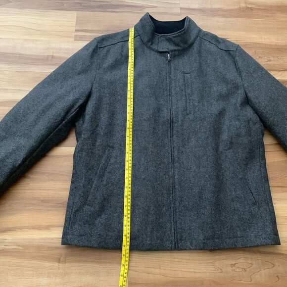 Banana Republic Men’s Jacket Wool Blend Black Gray Zip Pockets Lined Size Large - Picture 2 of 11